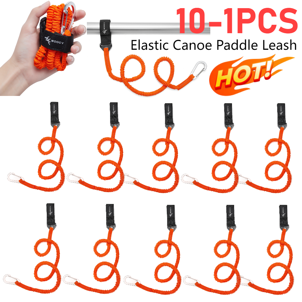 Fishing Kayak Paddle Leash - 10-1PCS Elastic Kayak Canoe Paddle Leash